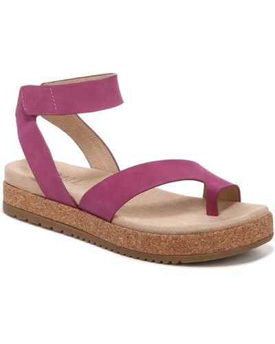 SOUL Naturalizer Divina Faux Leather Ankle Strap Platform Sandals - Pink