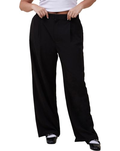 Cotton On High Rise Pleated Wide Leg Pants - Black