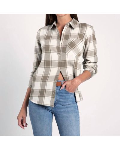 Thread & Supply Rory Shirt In Caper Green Plaid - Natural