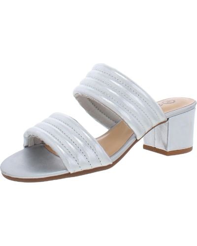 Bella Vita Georgette Leather Metallic Slide Sandals - White