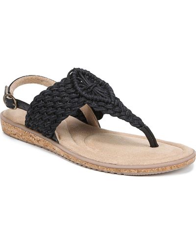 SOUL Naturalizer Winner Faux Leather Ankle Strap Slingback Sandals - Black