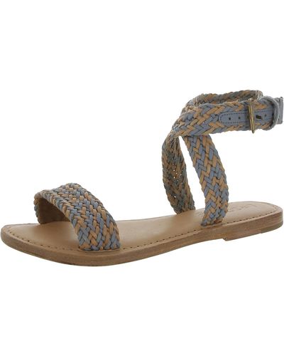 L*Space Bora Bora Leather Ankle Strap Slide Sandals - White