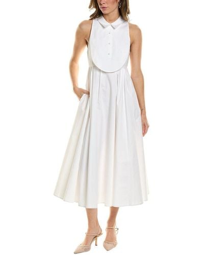 Carolina Herrera Bib Front Dress - White