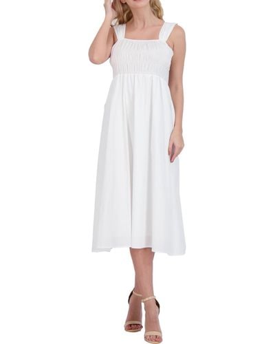 Nanette Lepore Ruched Midi Midi Dress - White