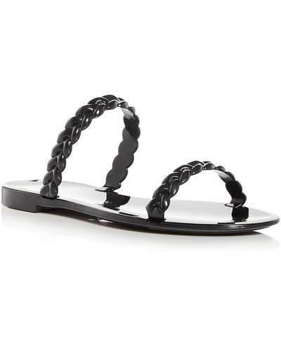Stuart Weitzman Braida Sawyer Jellys Braided Round Toe Slide Sandals - Metallic