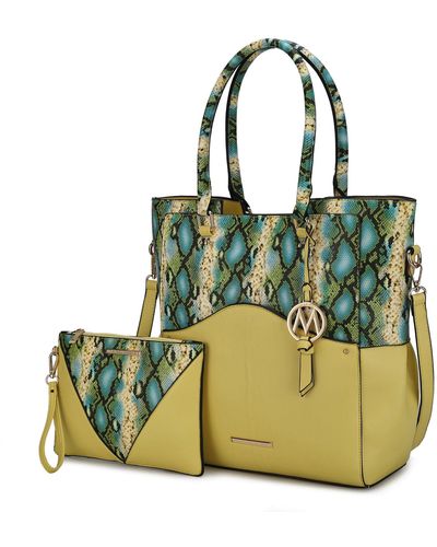 MKF Collection by Mia K Iris Vegan Leather Tote Handbag For - Green