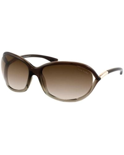 Tom Ford Jennifer Tf 8 38f Oval Sunglasses - Brown