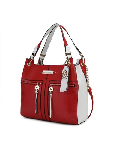 MKF Collection by Mia K Sofia Vegan Leather Tote With Keyring - Red
