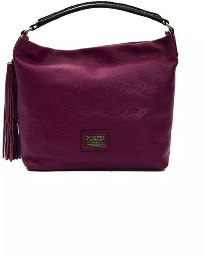 Pompei Donatella Elegant Leather Shoulder Bag - Purple