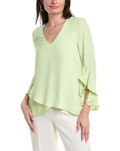 Vince Camuto Flutter Sleeve Tunic - Green