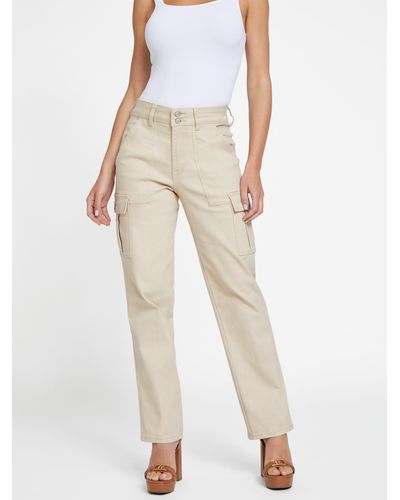 Guess Factory Hailey High-rise Cargo Jeans - Natural