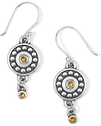 Brighton Pebble Dot Medali Reversible French Wire Birthstone Earrings - Metallic