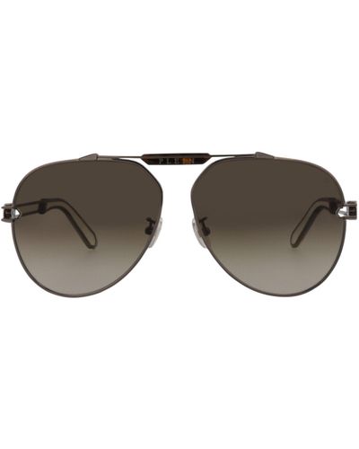 Philipp Plein Aviator-frame Titanium Sunglasses - Brown