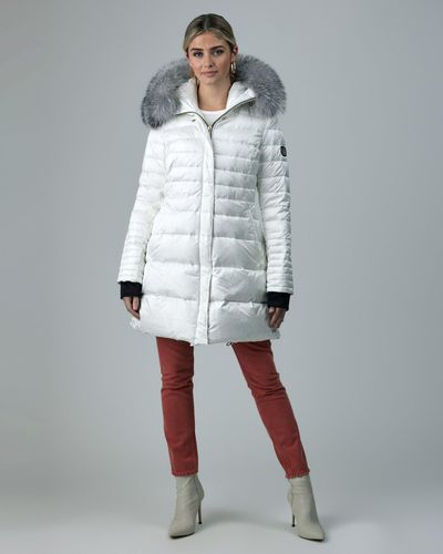 Gorski Après-ski Jacket With Detachable Fox Hood Trim - White