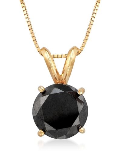Ross-Simons Black Diamond Solitaire Necklace