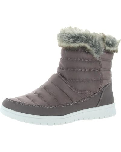 Ryka Suzy Ankle Shearling Boots - Gray