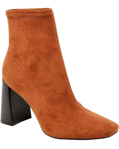 Charles David Turmoil Microsuede Square Toe Ankle Boots - Brown