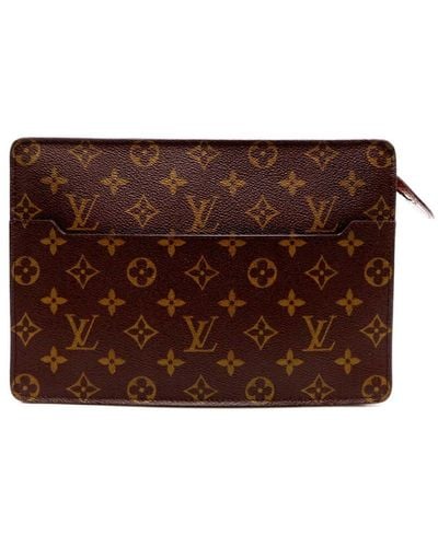 Louis Vuitton Pochette Homme Canvas Clutch Bag (pre-owned) - Brown
