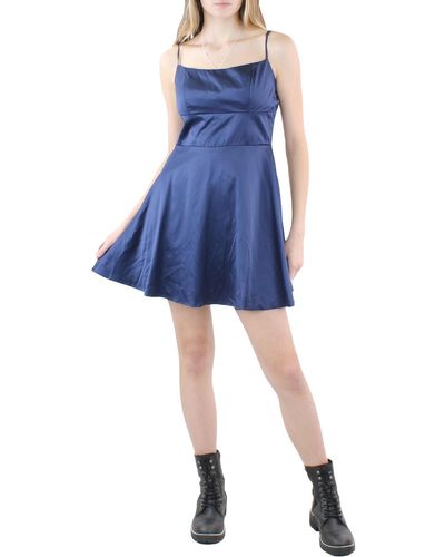 B Darlin Juniors Sleeveless Mini Fit & Flare Dress - Blue