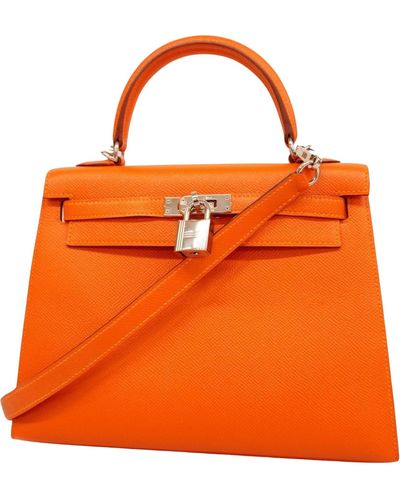 Hermès Kelly 25 Leather Handbag (pre-owned) - Orange