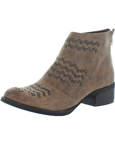 Not Rated Kyla Faux Leather Block Heel Ankle Boots - Brown