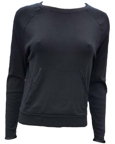 PJ Harlow Becca Long Sleeve Semi Crop Sweatshirt - Blue