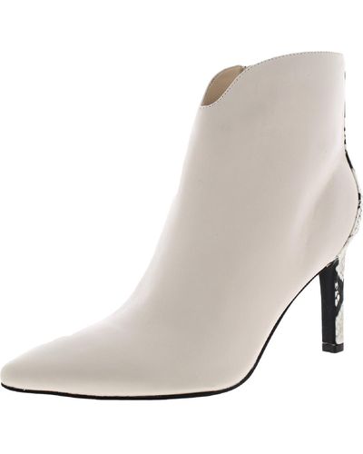 Nine West Mikale Leather Casual Ankle Boots - Natural