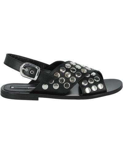 McQ Studded Leather Sandals - Black