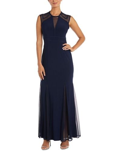 Nightway Sleeveless High Waist Evening Dress - Blue
