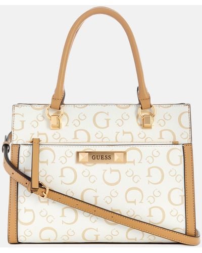 Guess Factory Mazikeen Signature G Satchel - White