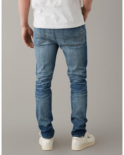 American Eagle Outfitters Ae Airflex+ Patched Slim Jean - Blue