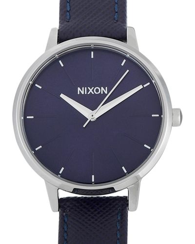 Nixon Kensignton Leather Stainless Steel Aubergine 37 Mm Ladies Watch A1083074 - Blue