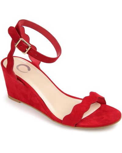Journee Collection Loucia Wedge - Red