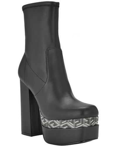 Guess Caballa Faux Leather Heels Mid-calf Boots - Black