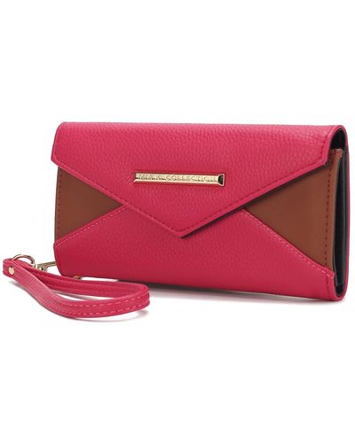 MKF Collection by Mia K Kearny Vegan Leather Wallet Bag - Pink