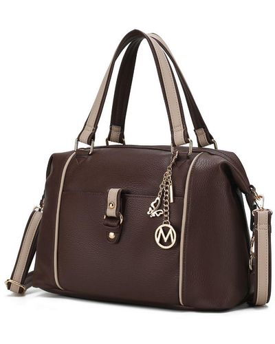 MKF Collection by Mia K Opal Vegan Leather Medium Weekender Handbag For - Brown