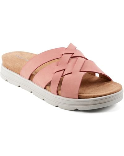 Easy Spirit Star Strappy Open Toe Flat Sandals - Pink