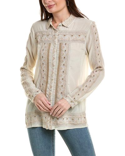 Johnny Was Bixby Silk Blouse - Natural