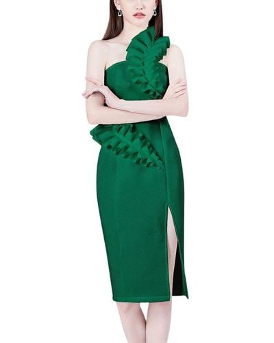 Kaimilan Off-the-shoulder Midi Dress - Green