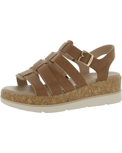 Dr. Scholls Only You Faux Leather Cork Wedge Sandals - Brown