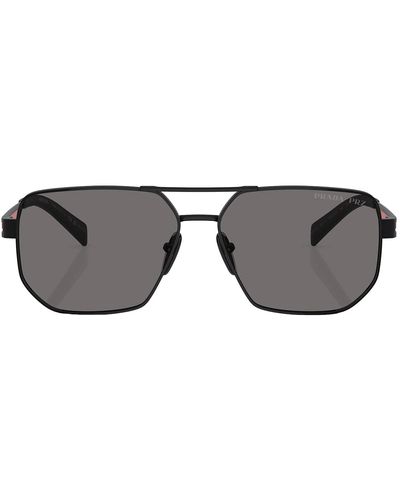 Prada Linea Rossa Ps 51zs 1bo02g Navigator Polarized Sunglasses - Black