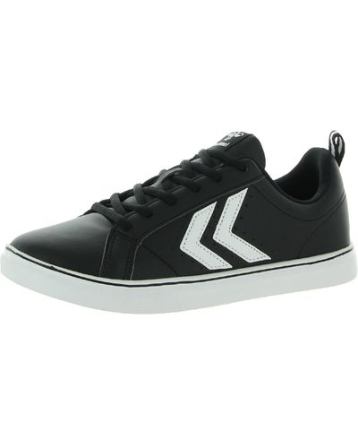 Hummel Mainz Low Top Faux Leather Casual And Fashion Sneakers - Black