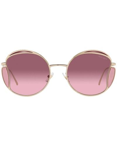 Miu Miu Mu 56xs Zvn3g2 Geometric Sunglasses - Pink