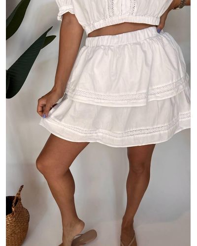 Bobi Trim Inset Skirt - White