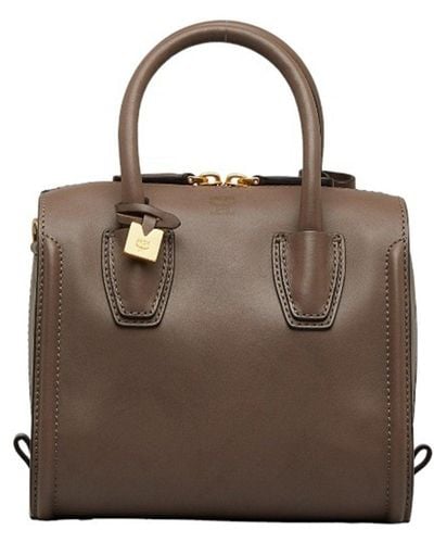 MCM Visetos Leather Shoulder Bag (pre-owned) - Brown