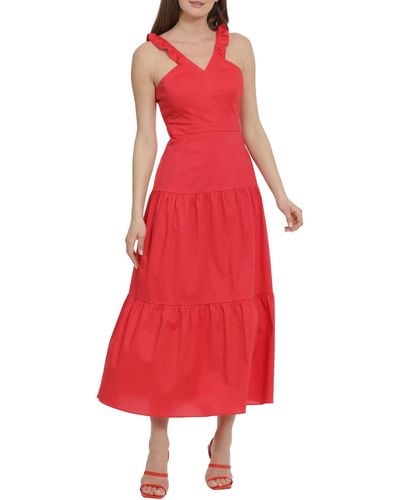 Maggy London Tie Long Maxi Dress - Red