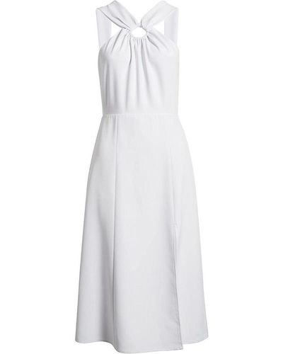 French Connection Ring Detail Crepe A-line Cocktail Dress - White
