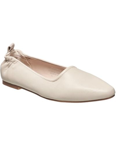 French Connection Emee Rouched Back Ballet Flats - White