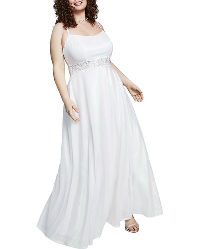 City Studios Plus Iridescent Prom Evening Dress - White