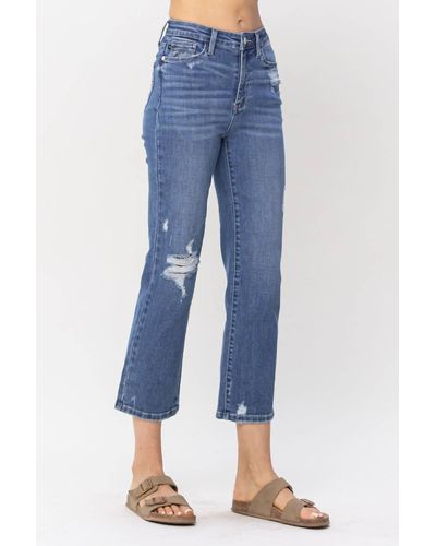 Judy Blue Ankle Straight Jean - Blue